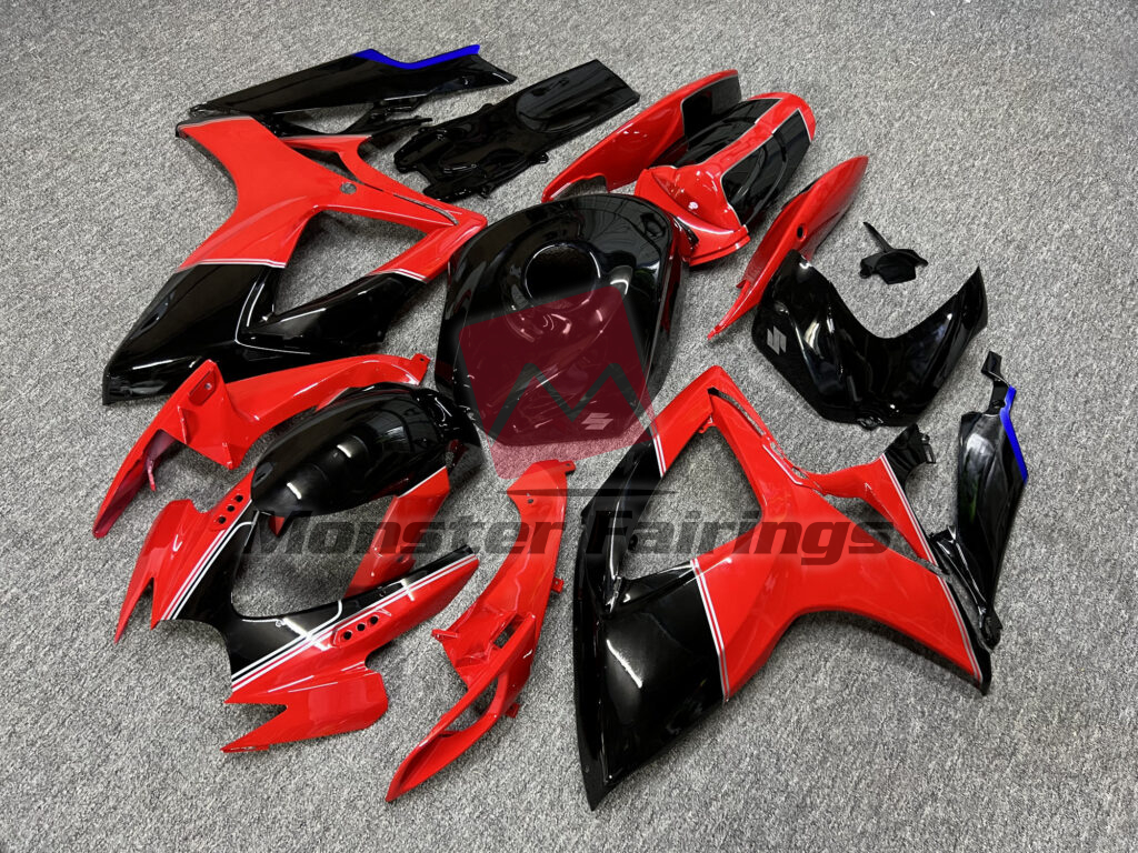 Gloss Red & Black ABS fairings for Suzuki GSXR 600 - 750 2006 - 2007 - premium OEM fit kit by Monster Fairings
