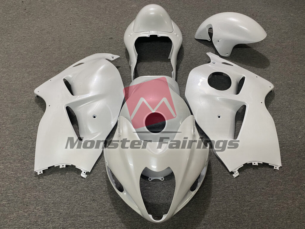 Suzuki GSXR 1300 1997 - 2007 Pearl White ABS fairings - custom motorcycle bodywork kit by Monster Fairings