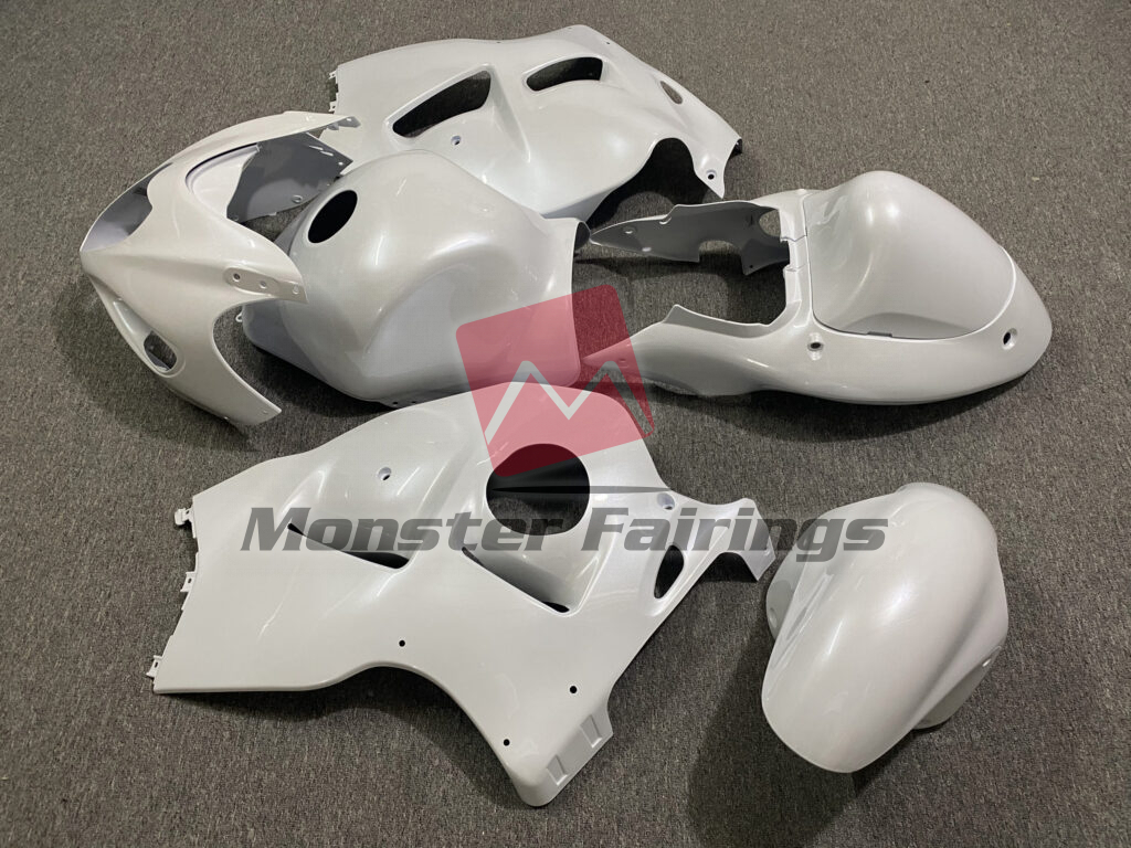 1997 - 2007 Suzuki GSXR 1300 Pearl White fairing set - ABS injection, custom painted by Monster Fairings