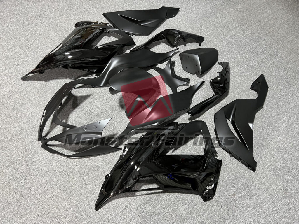 Kawasaki ZX6R custom ABS fairings 2013 - 2018 in Gloss & Matte Black - durable replacement kit, Monster Fairings