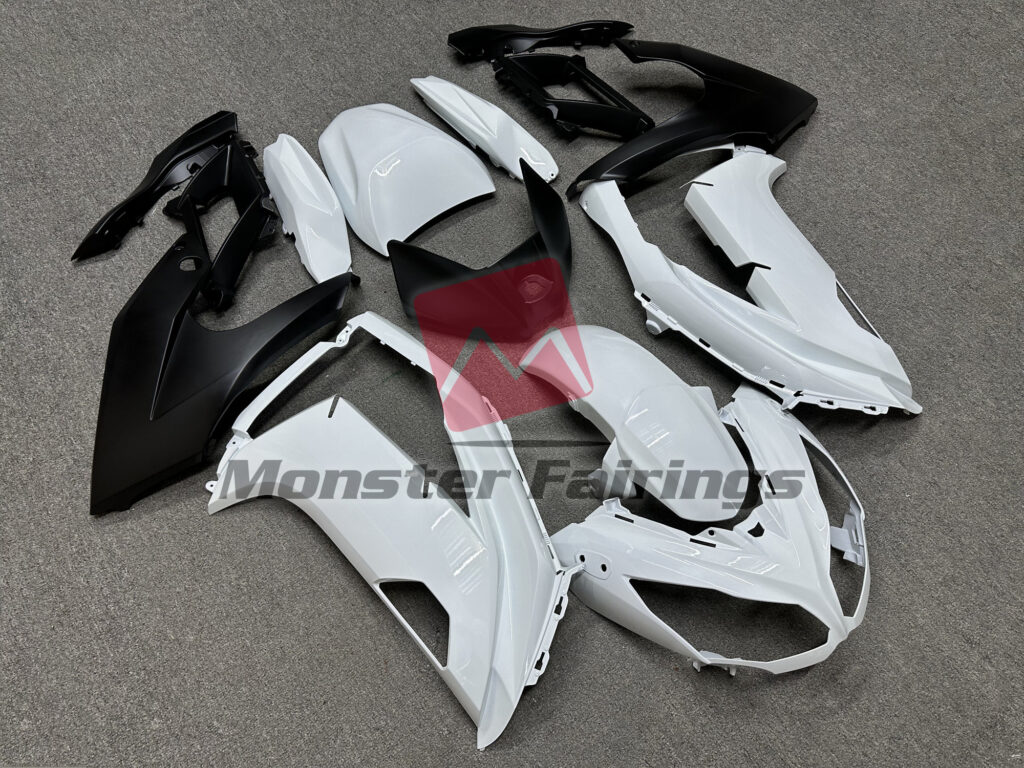Gloss Black & White ABS fairings for Kawasaki Ninja 650R 2012 - 2016 - premium OEM fit kit by Monster Fairings
