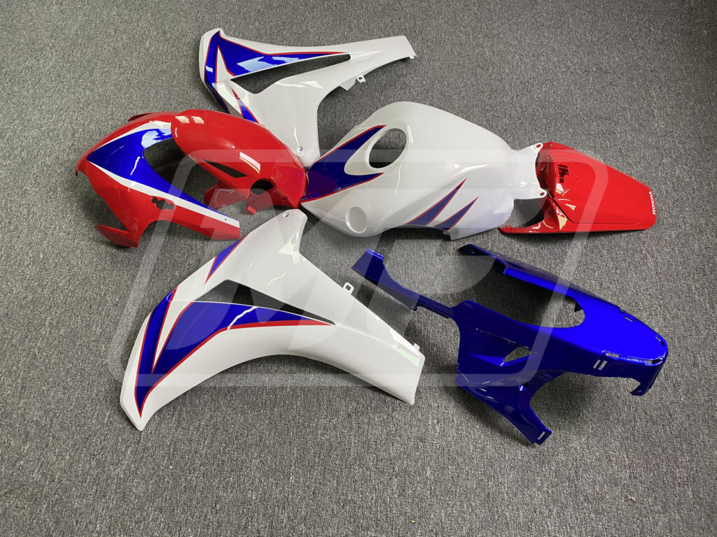 Gloss White with Blue & Red ABS fairings for Honda CBR1000RR 2008 - 2011 - premium OEM fit kit by Monster Fairings