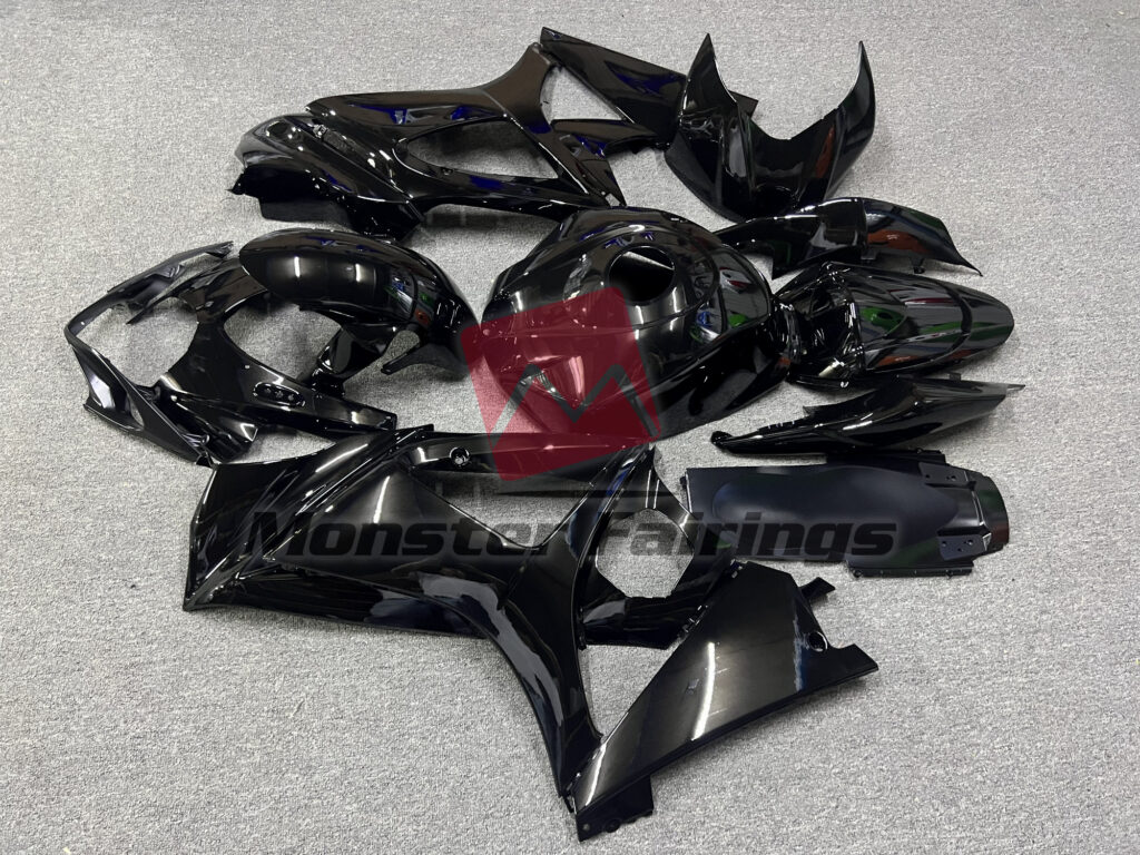2007 - 2008 Suzuki GSXR 1000 Gloss Black fairing set - ABS injection, custom painted by Monster Fairings