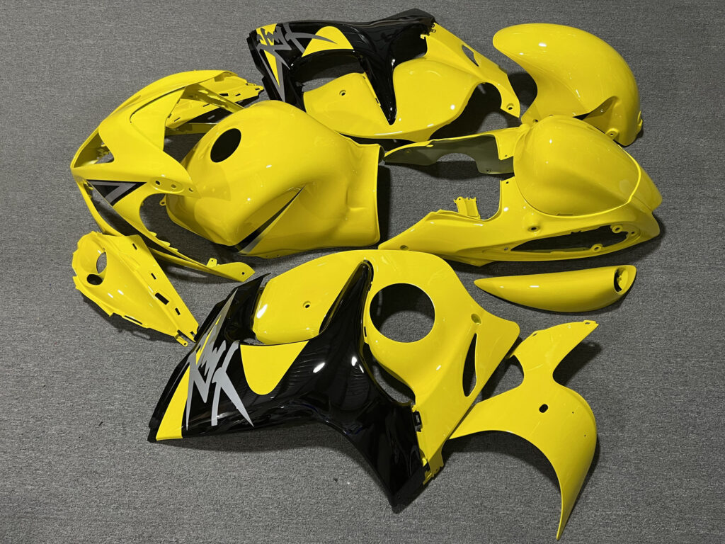 Gloss Yellow with Black Style ABS fairings for Suzuki GSXR 1300 2008 - 2020 - premium OEM fit kit by Monster Fairings