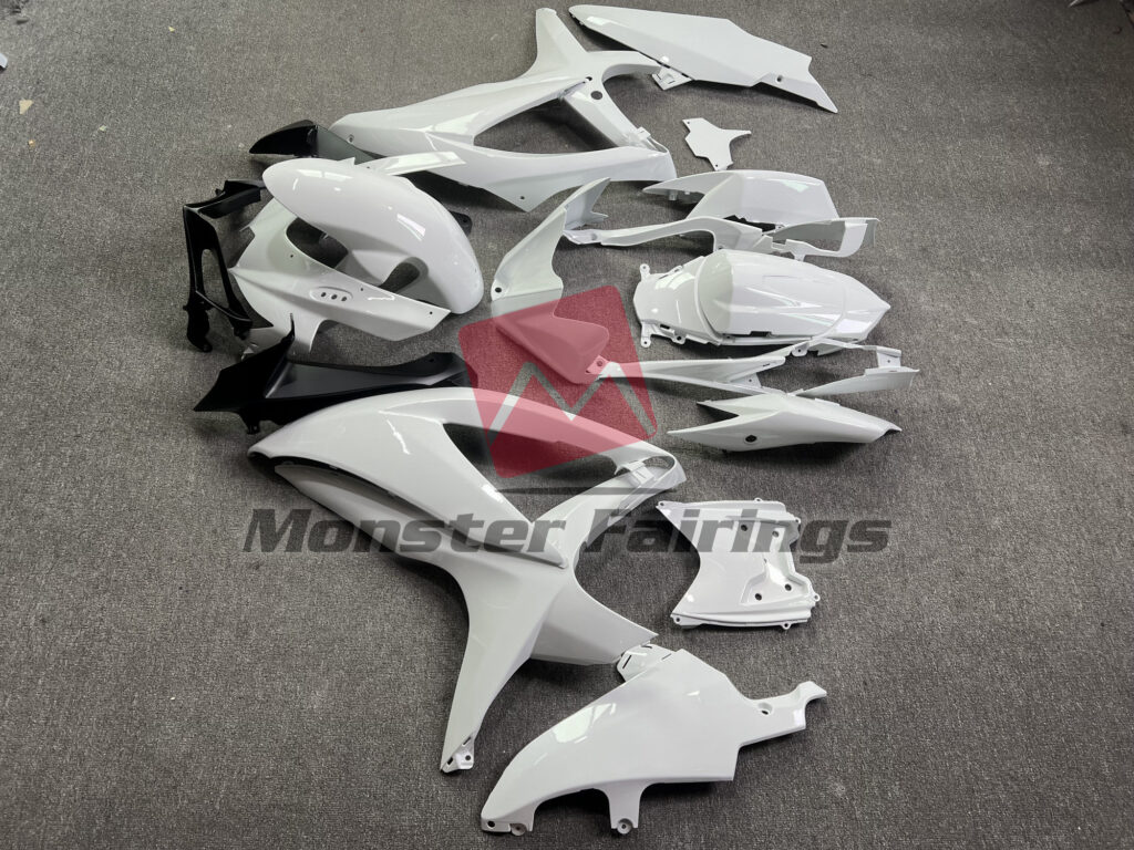 2008 - 2010 Suzuki GSXR Shining Gloss White fairing set - ABS injection, custom painted by Monster Fairings