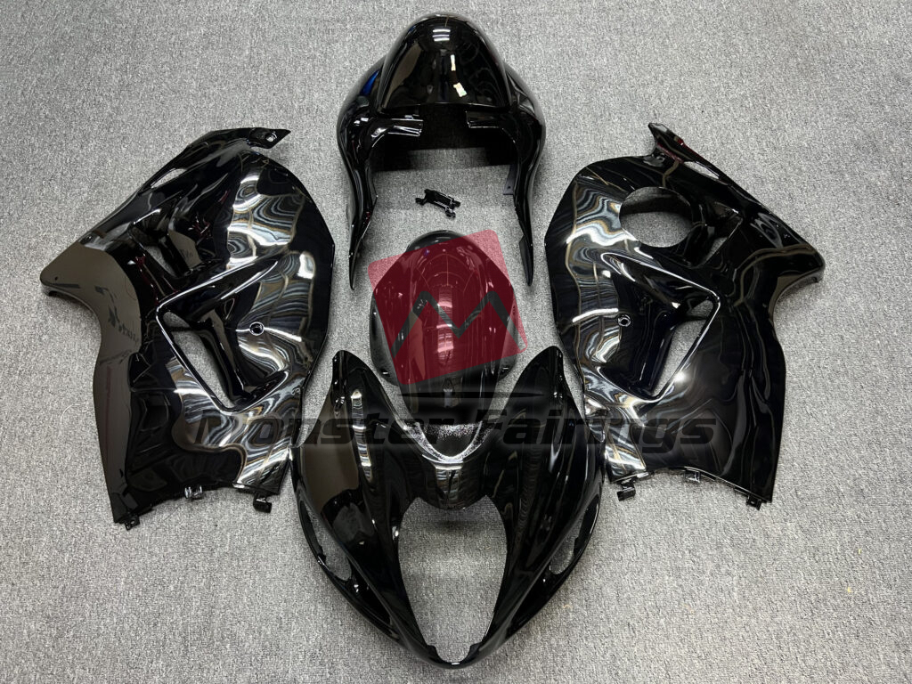 Suzuki GSXR 1300 1997 - 2007 Gloss Black ABS fairings - custom motorcycle bodywork kit by Monster Fairings