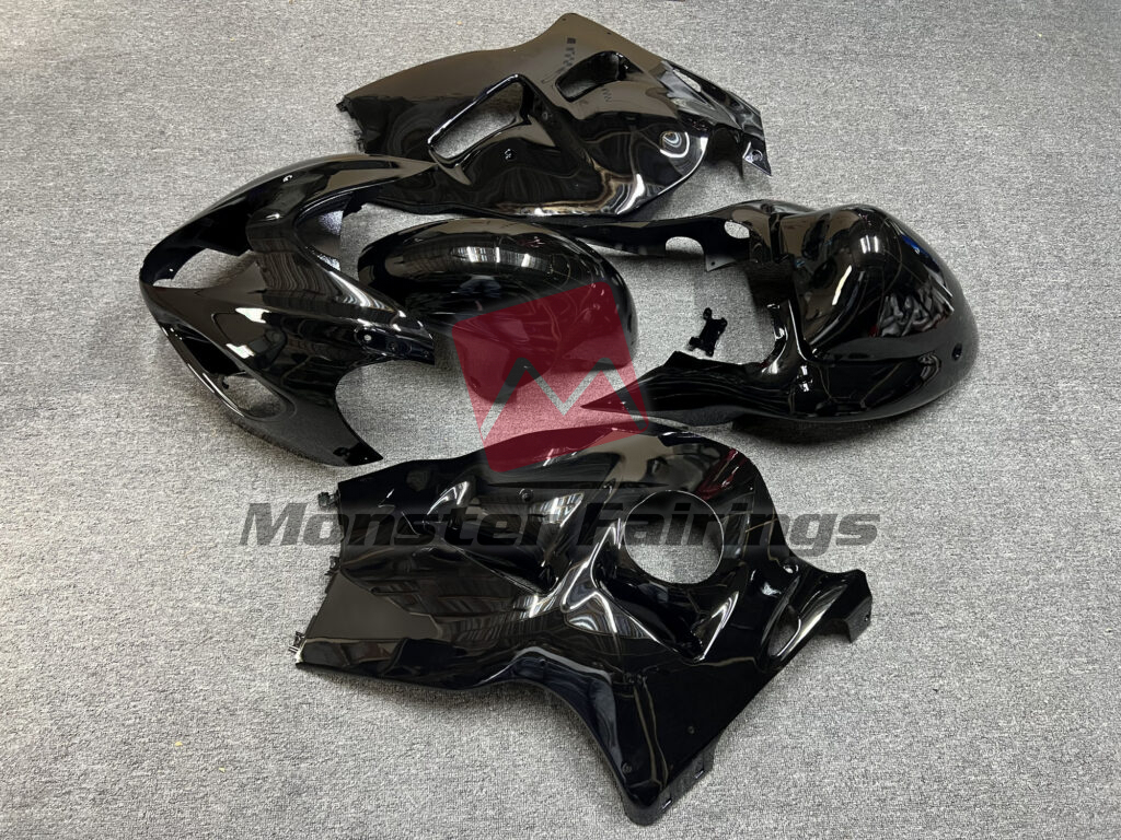 Suzuki GSXR 1300 custom ABS fairings 1997 - 2007 in Gloss Black - durable replacement kit, Monster Fairings