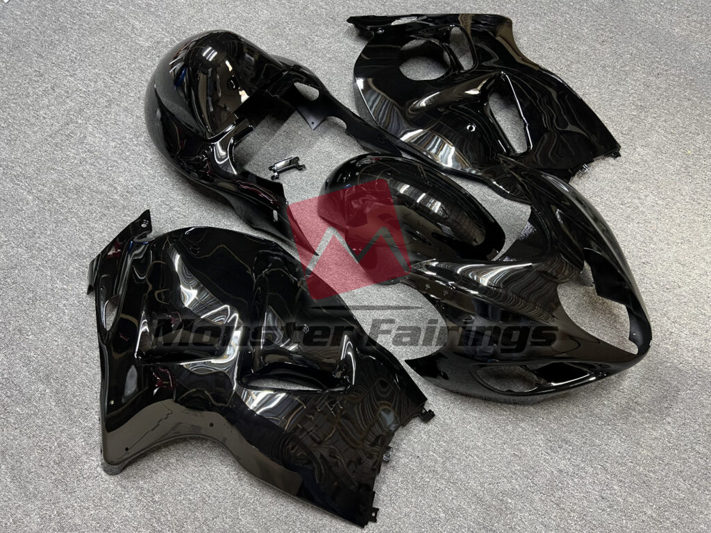 1997 - 2007 Suzuki GSXR 1300 Gloss Black fairing set - ABS injection, custom painted by Monster Fairings
