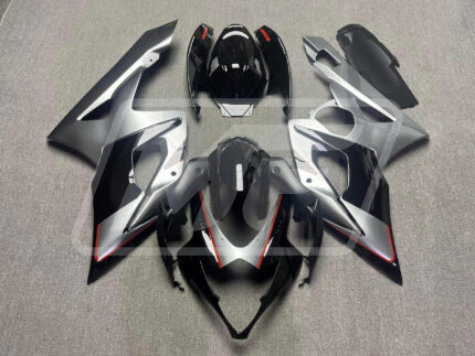 Suzuki GSXR 1000 2005-2006 Gloss Black & Silver ABS Fairings | Monster Fairings