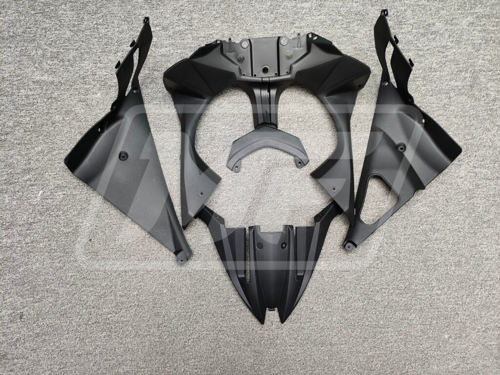 Monster Fairings ABS fairing kit for Kawasaki Ninja 650R 2012 - 2016 - Gloss & Matte Black, precise OEM fit