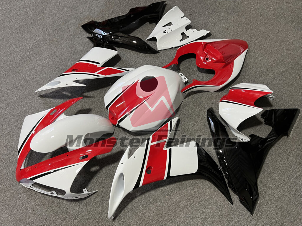 Gloss White with Red & Black ABS fairings for Yamaha R1 2004 - 2006 - premium OEM fit kit by Monster Fairings