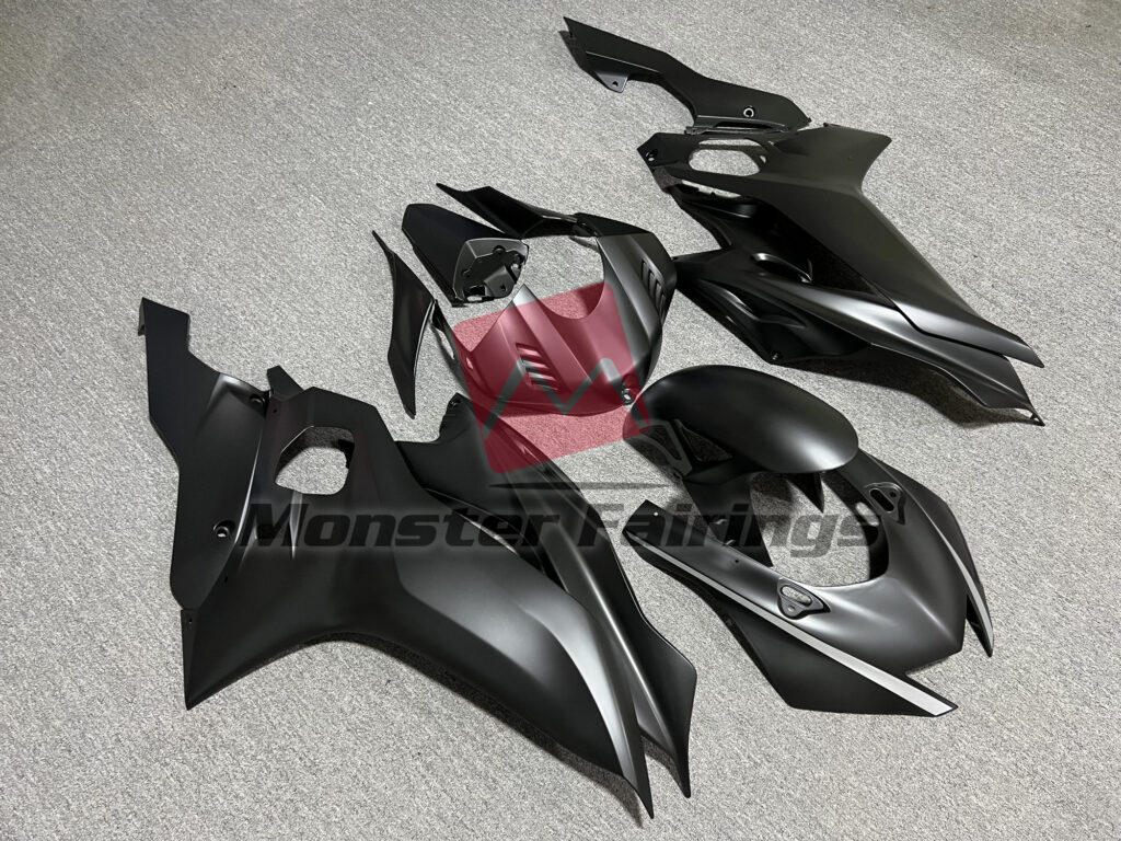 Yamaha R6 custom ABS fairings 2017 - 2022 in Matte Black - durable replacement kit, Monster Fairings