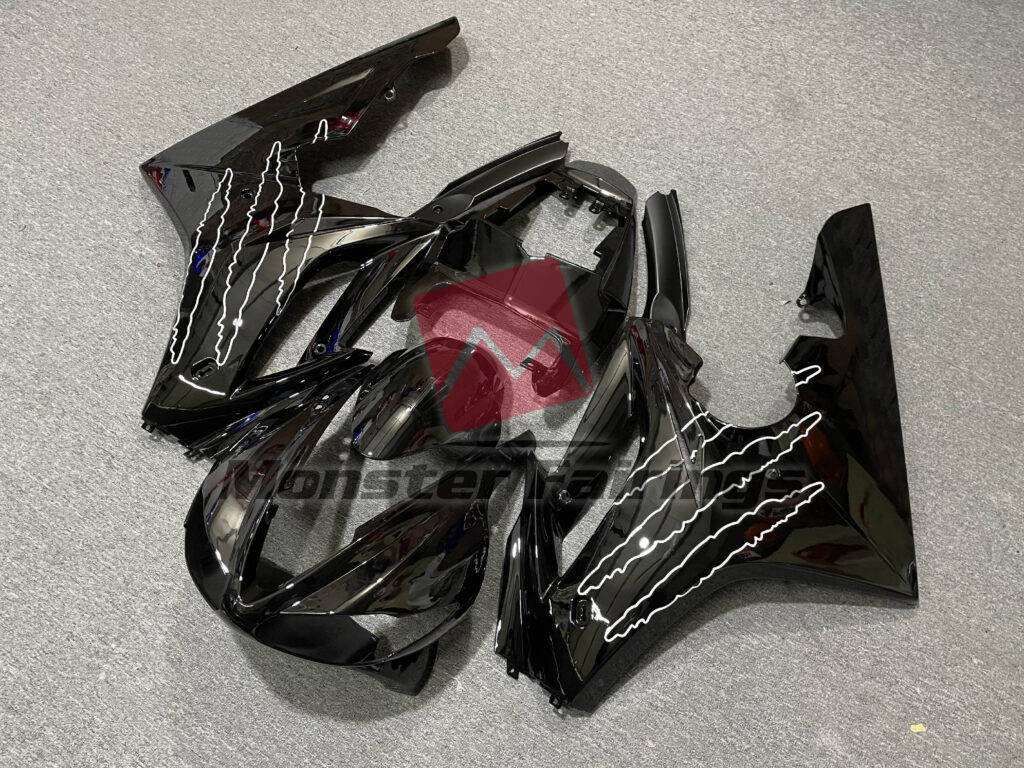 Black Gloss Custom ABS fairings for Triumph Daytona 675 2009 - 2012 - premium OEM fit kit by Monster Fairings