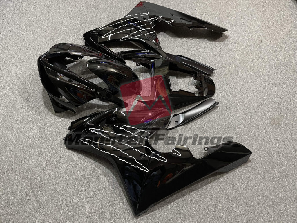 2009 - 2012 Triumph Daytona 675 Black Gloss Custom fairing set - ABS injection, custom painted by Monster Fairings