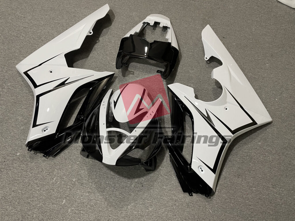 White Silver and Black ABS fairings for Triumph Daytona 675 2006 - 2008 - premium OEM fit kit by Monster Fairings
