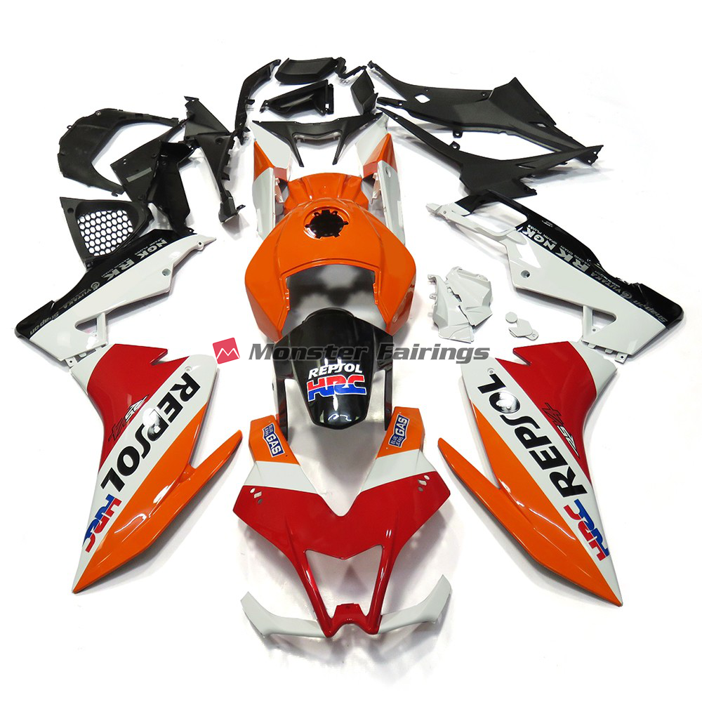 Aprilia RS4 125 2012 - 2015 Repsol White and Red ABS fairings - custom motorcycle bodywork kit by Monster Fairings