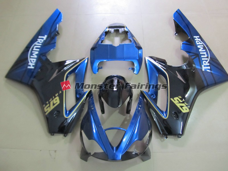 Triumph Daytona 675 2006 - 2008 Blue and Black ABS fairings - custom motorcycle bodywork kit by Monster Fairings