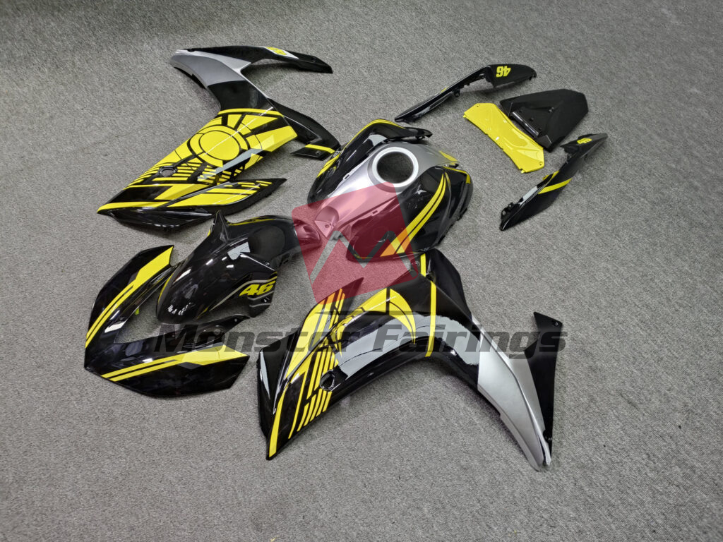 Gloss Black & Yellow Moon ABS fairings for Yamaha R3 2014 - 2018 - premium OEM fit kit by Monster Fairings