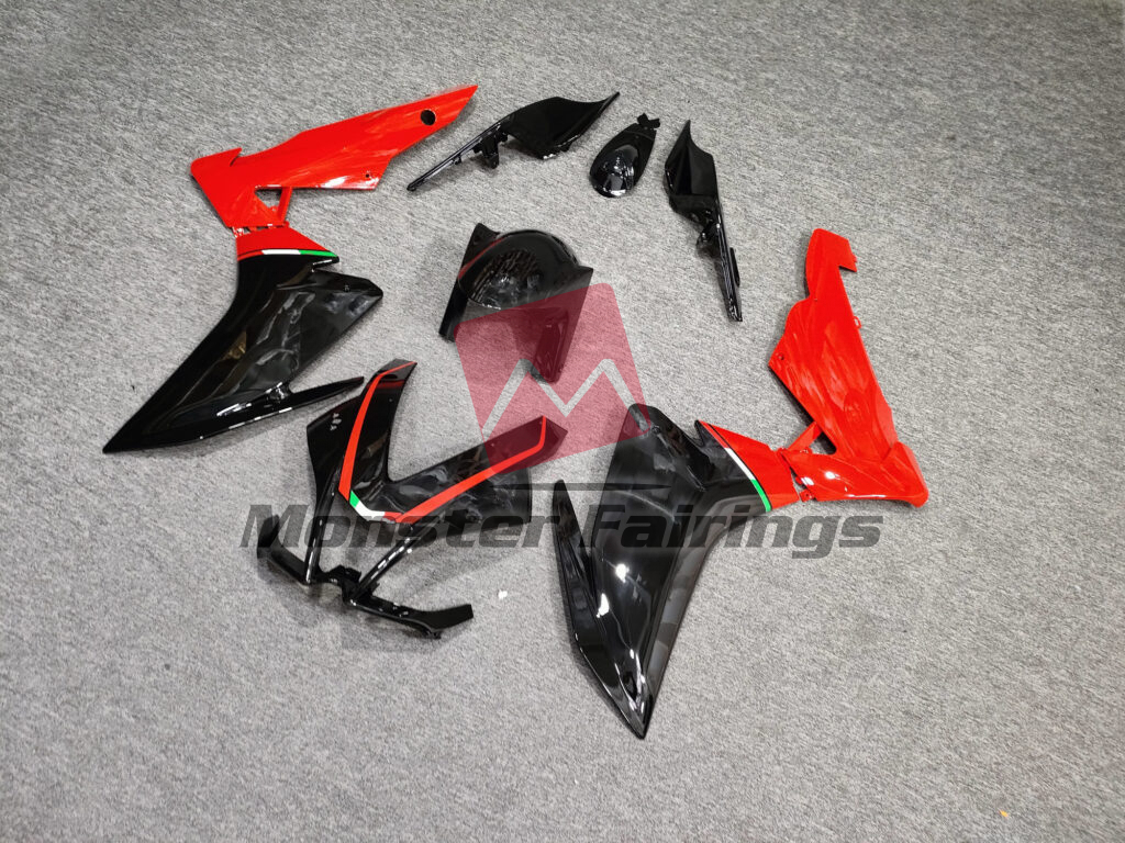 Aprilia RSV4 1000 custom ABS fairings 2010 - 2015 in Gloss Red & Black - durable replacement kit, Monster Fairings