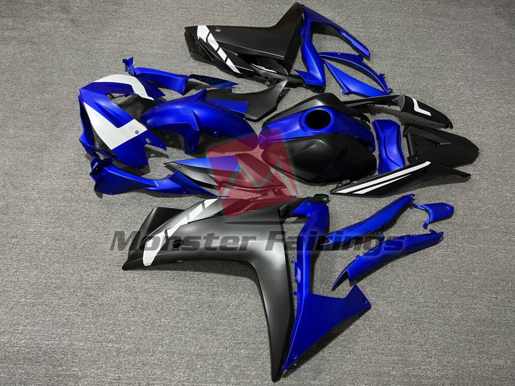 2014 - 2018 Yamaha R3 Matte Blue & and Black fairing set - ABS injection, custom painted by Monster Fairings