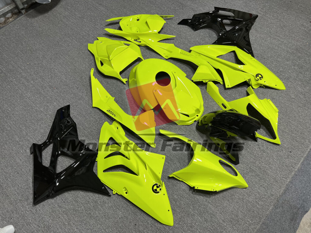 Gloss High Vis Yellow & Black ABS fairings for BMW S1000RR 2009 - 2014 - premium OEM fit kit by Monster Fairings