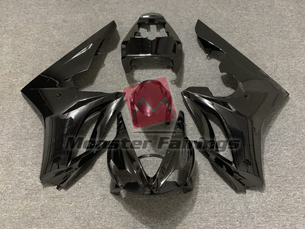 Triumph Daytona 675 2006 - 2008 Gloss Black ABS fairings - custom motorcycle bodywork kit by Monster Fairings