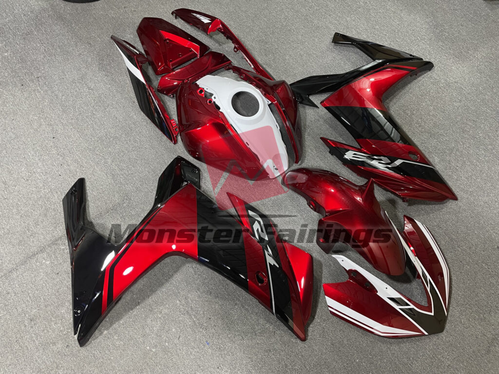Maroon and Black ABS fairings for Yamaha R3 2014 - 2018 - premium OEM fit kit by Monster Fairings