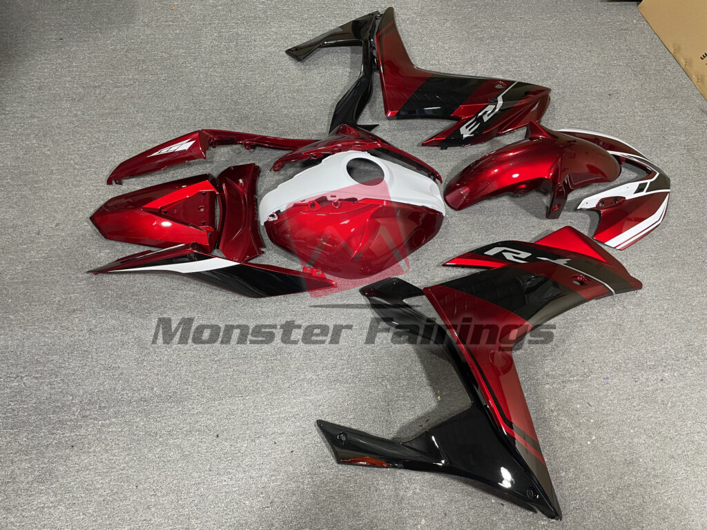 2014 - 2018 Yamaha R3 Maroon and Black fairing set - ABS injection, custom painted by Monster Fairings