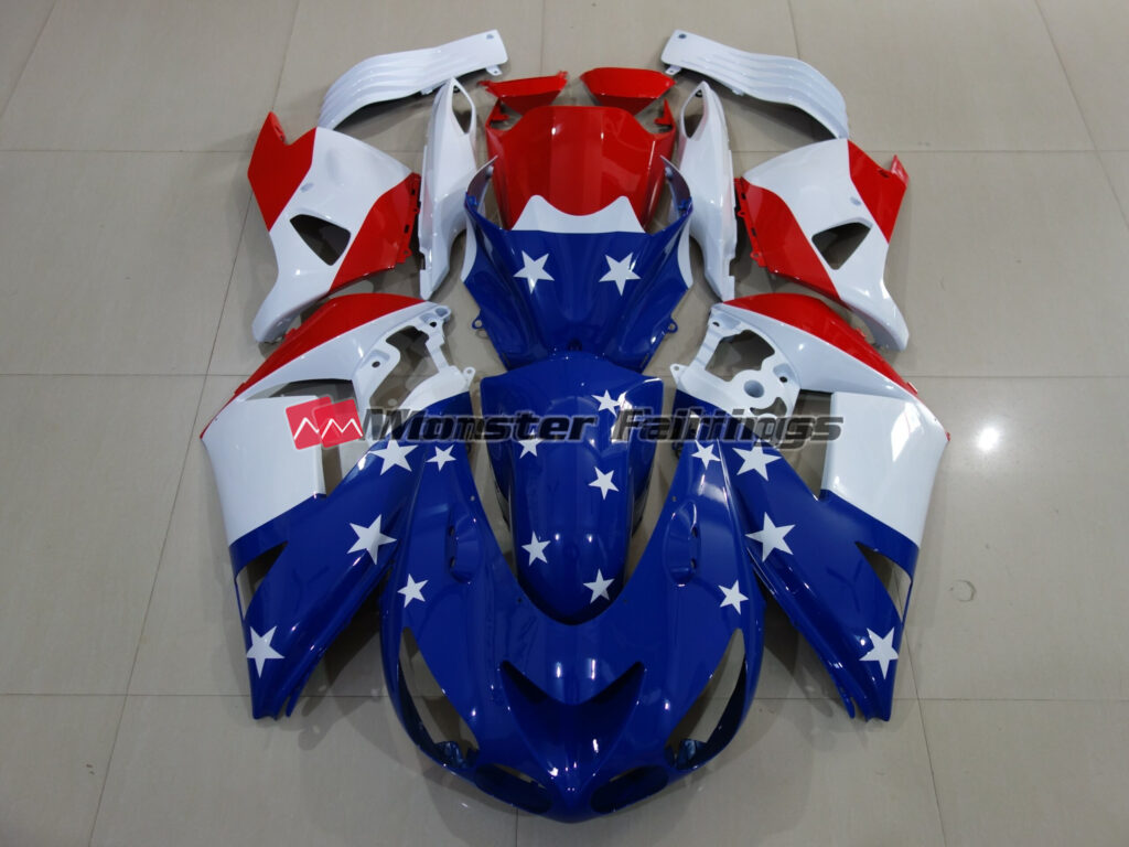 Kawasaki ZX14R 2006 - 2011 All American ABS fairings - custom motorcycle bodywork kit by Monster Fairings