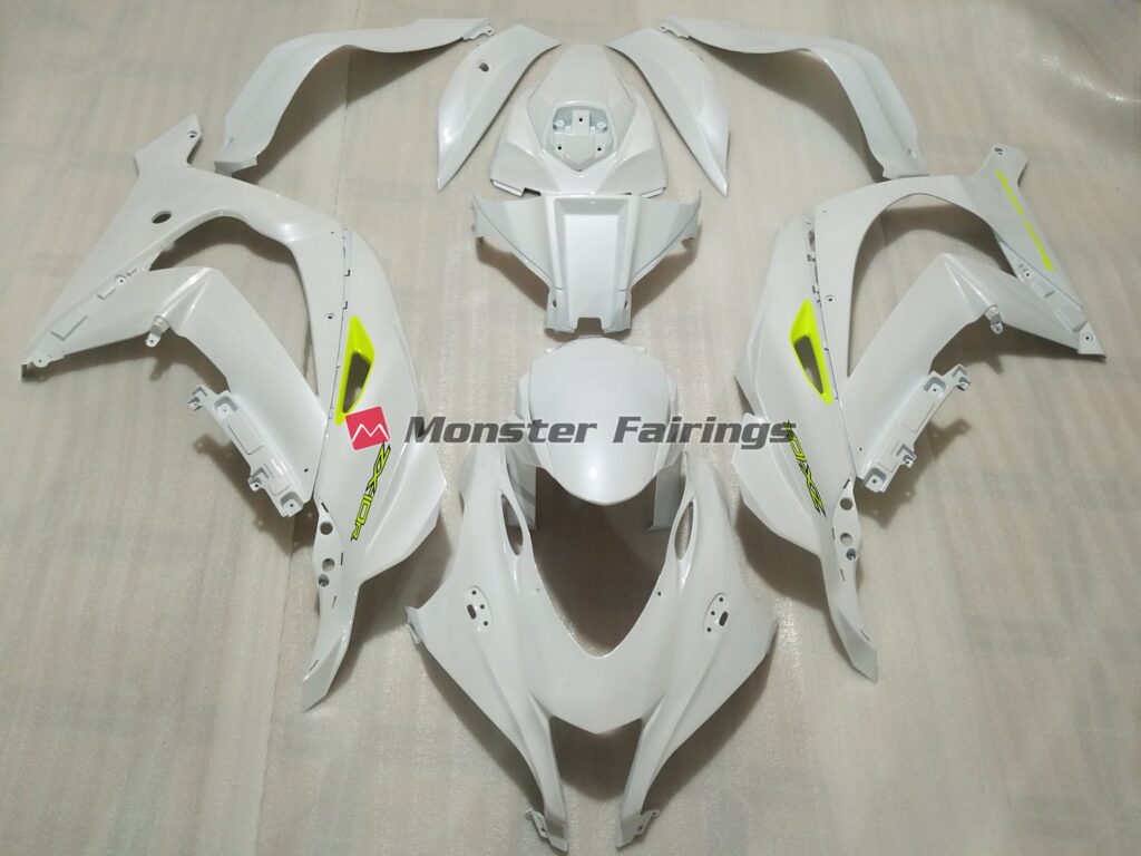 Kawasaki ZX10R 2016 - 2020 Pearl White ABS fairings - custom motorcycle bodywork kit by Monster Fairings