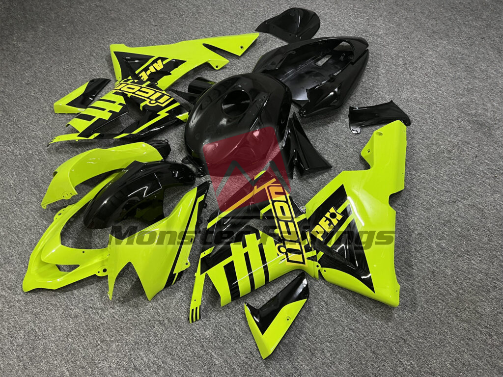 Gloss Black with High Vis Yellow ABS fairings for Kawasaki ZX10R 2004 - 2005 - premium OEM fit kit by Monster Fairings
