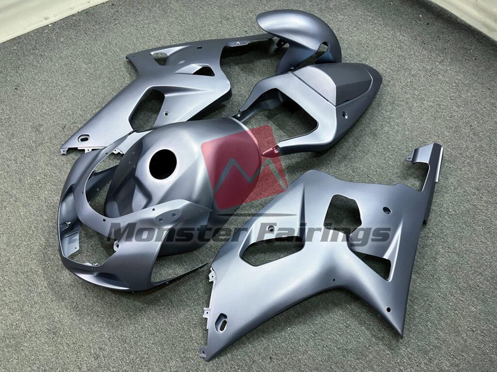 Suzuki GSXR custom ABS fairings 2001 - 2003 in Matte Silver - durable replacement kit, Monster Fairings
