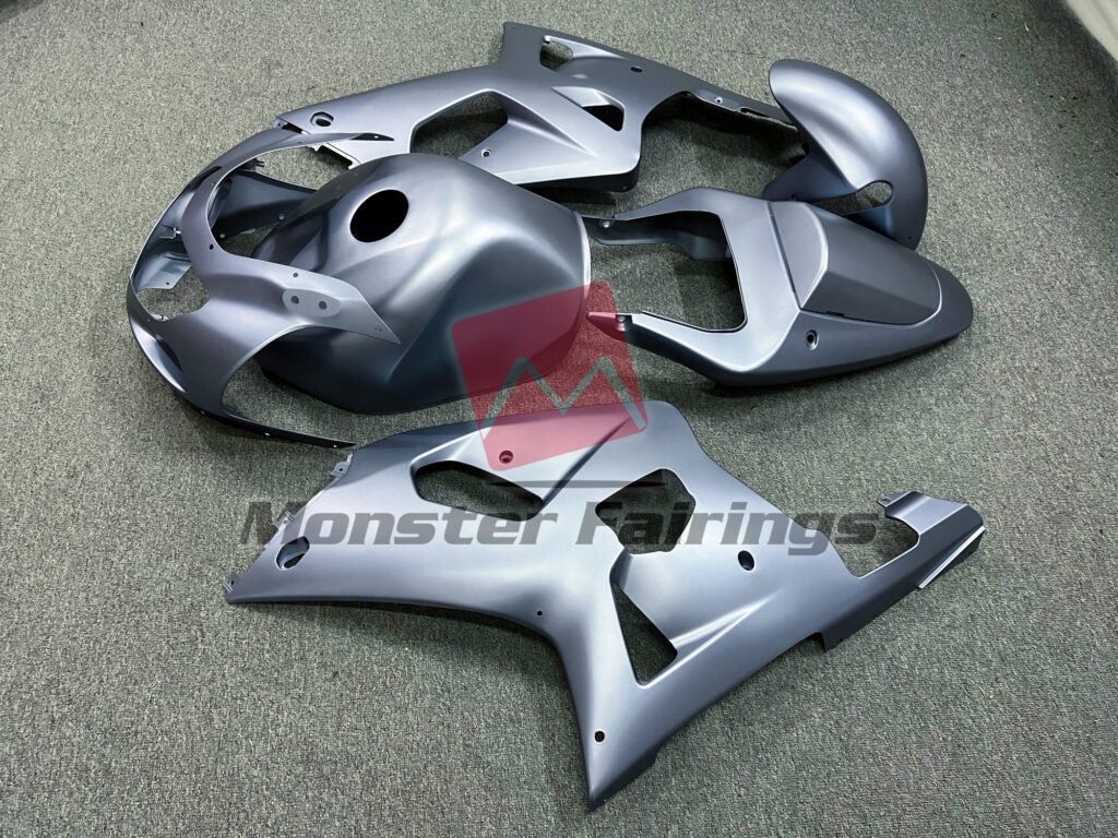 2001 - 2003 Suzuki GSXR 600 - 750 Matte Silver fairing set - ABS injection, custom painted by Monster Fairings