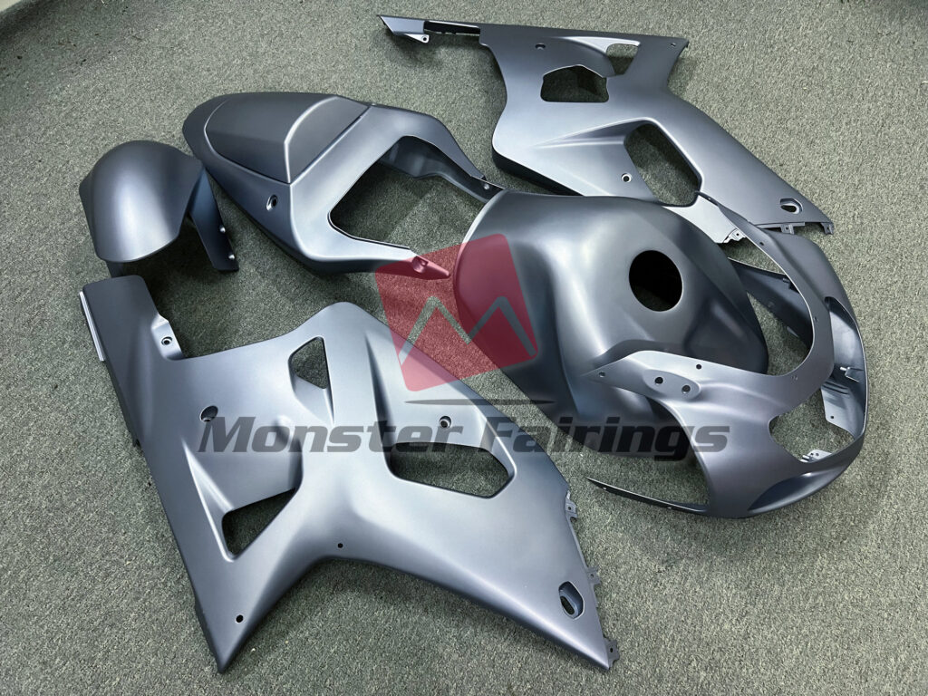 Matte Silver ABS fairings for Suzuki GSXR 600 - 750 2001 - 2003 - premium OEM fit kit by Monster Fairings