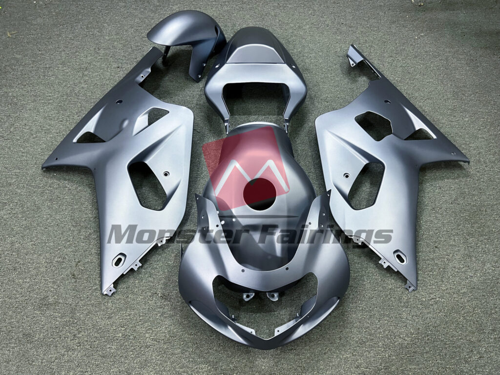 Suzuki GSXR 600 - 750 2001 - 2003 Matte Silver ABS fairings - custom motorcycle bodywork kit by Monster Fairings