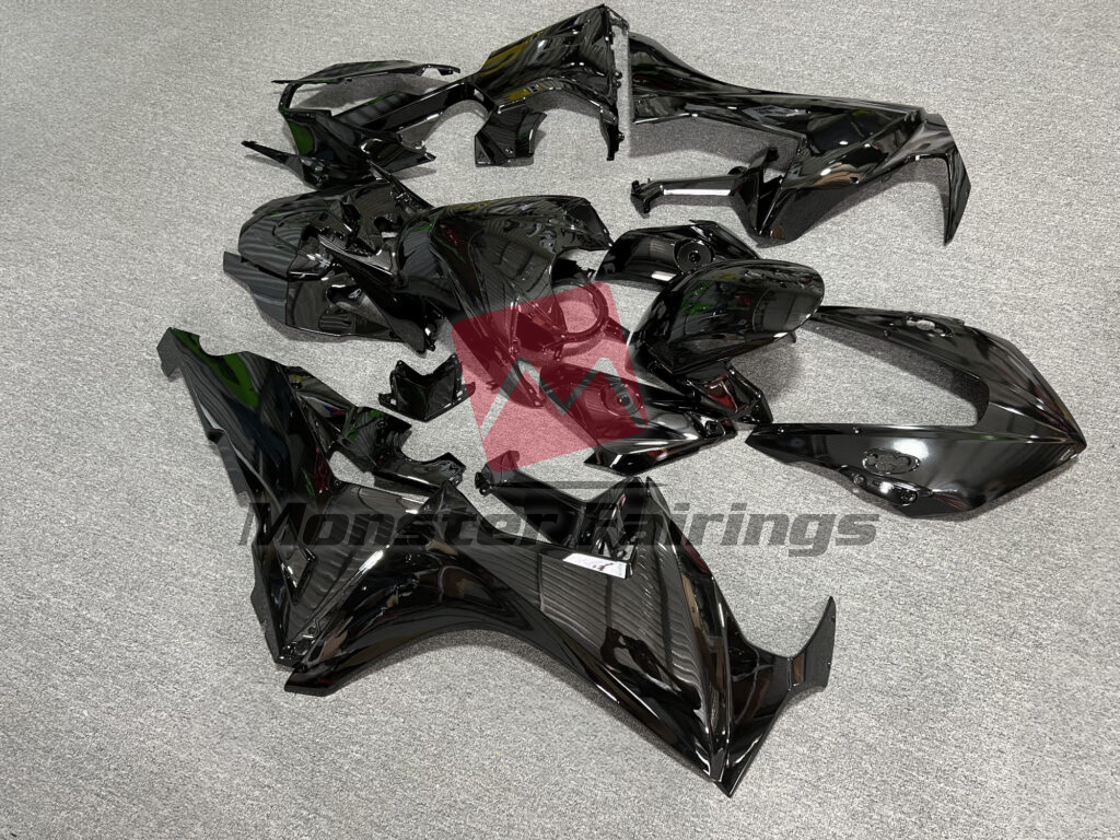 2017 - 2025 Honda CBR1000RR Gloss Black fairing set - ABS injection, custom painted by Monster Fairings