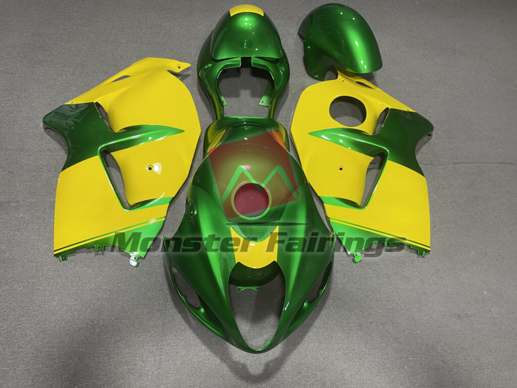 Suzuki GSXR 1300 1997 - 2007 Gloss Green & Yellow ABS fairings - custom motorcycle bodywork kit by Monster Fairings