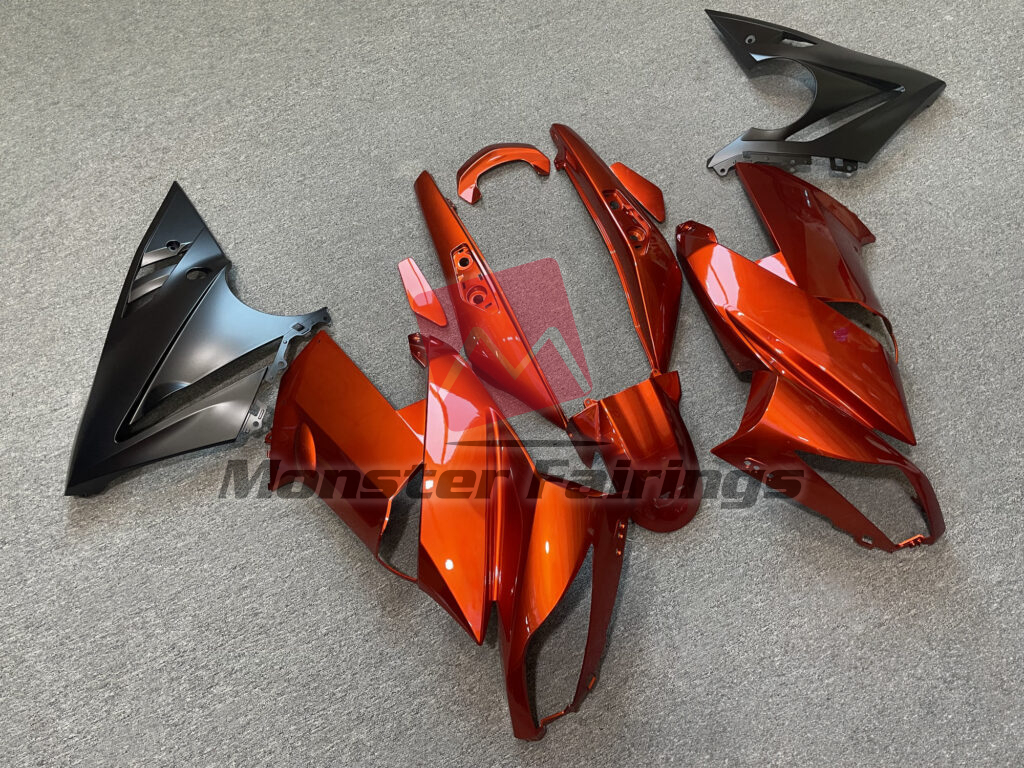 Gloss Burnt Orange & Matte Black ABS fairings for Kawasaki Ninja 650R 2009 - 2011 - premium OEM fit kit by Monster Fairings
