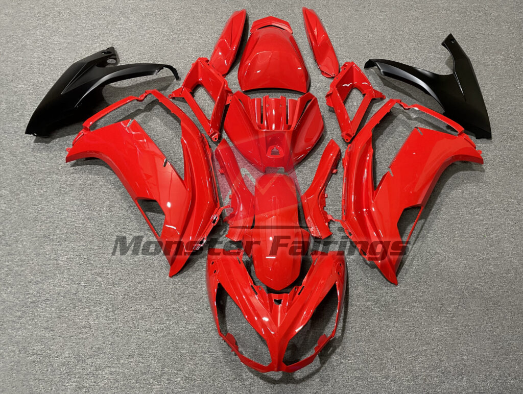 Kawasaki ER6F 2012 - 2014 Gloss Red & Matte Black ABS fairings - custom motorcycle bodywork kit by Monster Fairings