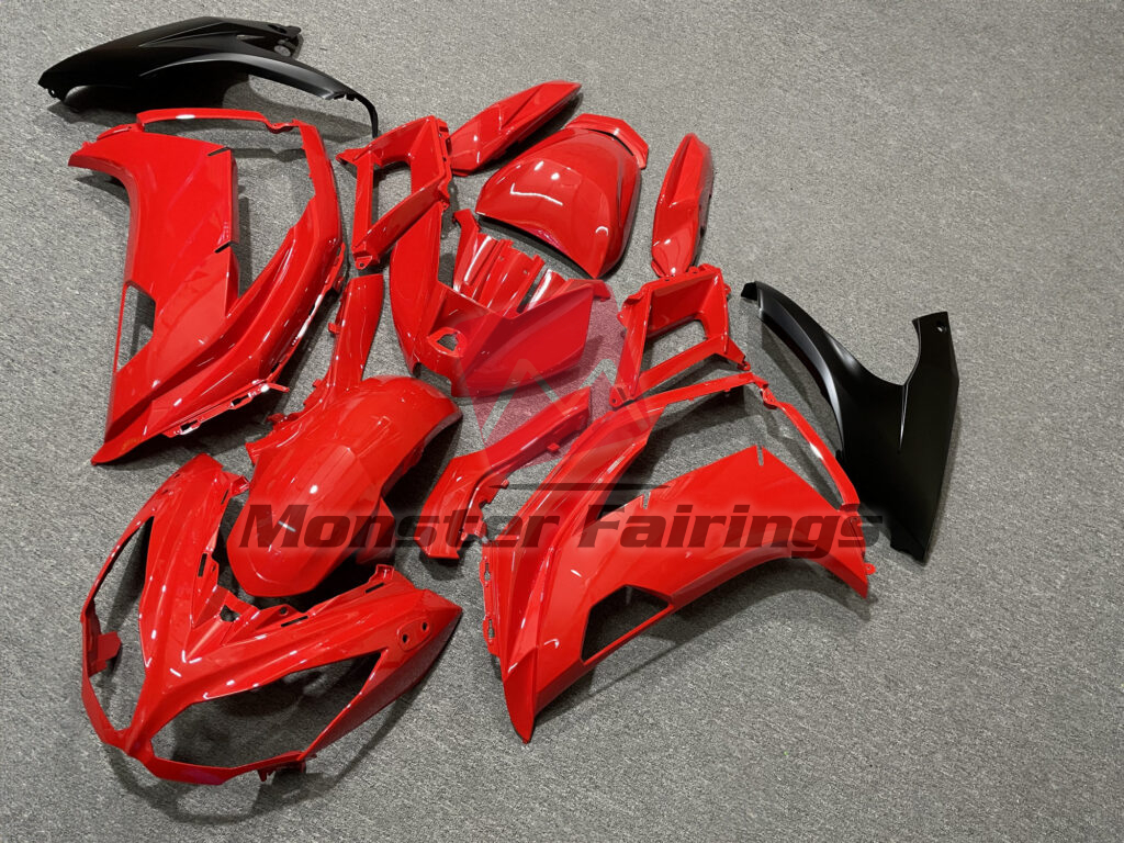 Kawasaki ER6F custom ABS fairings 2012 - 2014 in Gloss Red & Matte Black - durable replacement kit, Monster Fairings