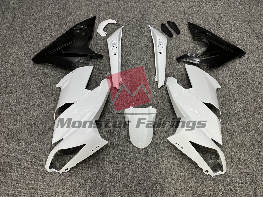 Kawasaki Ninja 650R 2009 - 2011 Gloss White & and Black ABS fairings - custom motorcycle bodywork kit by Monster Fairings
