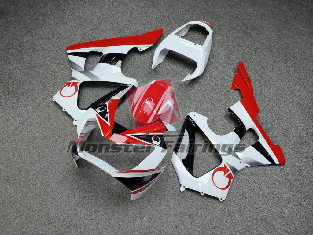 2000 - 2001 Honda CBR929 Gloss White & Red with Black fairing set - ABS injection, custom painted by Monster Fairings