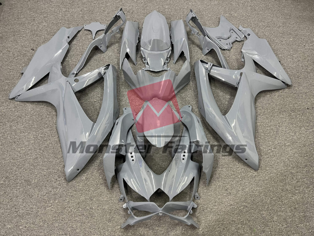 Suzuki GSXR 600 - 750 2008 - 2010 Gloss Light Nardo Gray ABS fairings - custom motorcycle bodywork kit by Monster Fairings