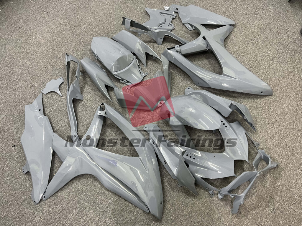 Suzuki GSXR custom ABS fairings 2008 - 2010 in Gloss Light Nardo Gray - durable replacement kit, Monster Fairings