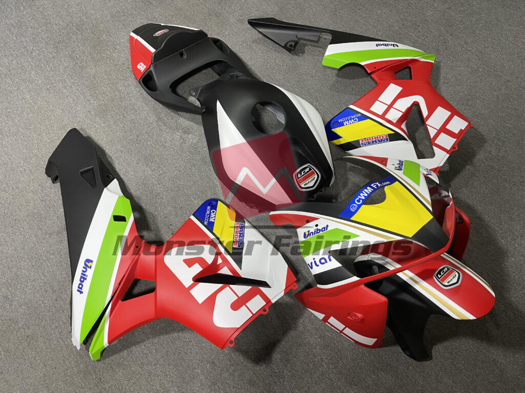 Honda CBR600RR custom ABS fairings 2005 - 2006 in Matte White & Red Givi - durable replacement kit, Monster Fairings