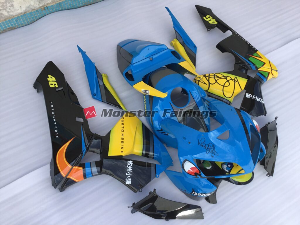 Blue Shark with Yellow ABS fairings for Honda CBR600RR 2005 - 2006 - premium OEM fit kit by Monster Fairings