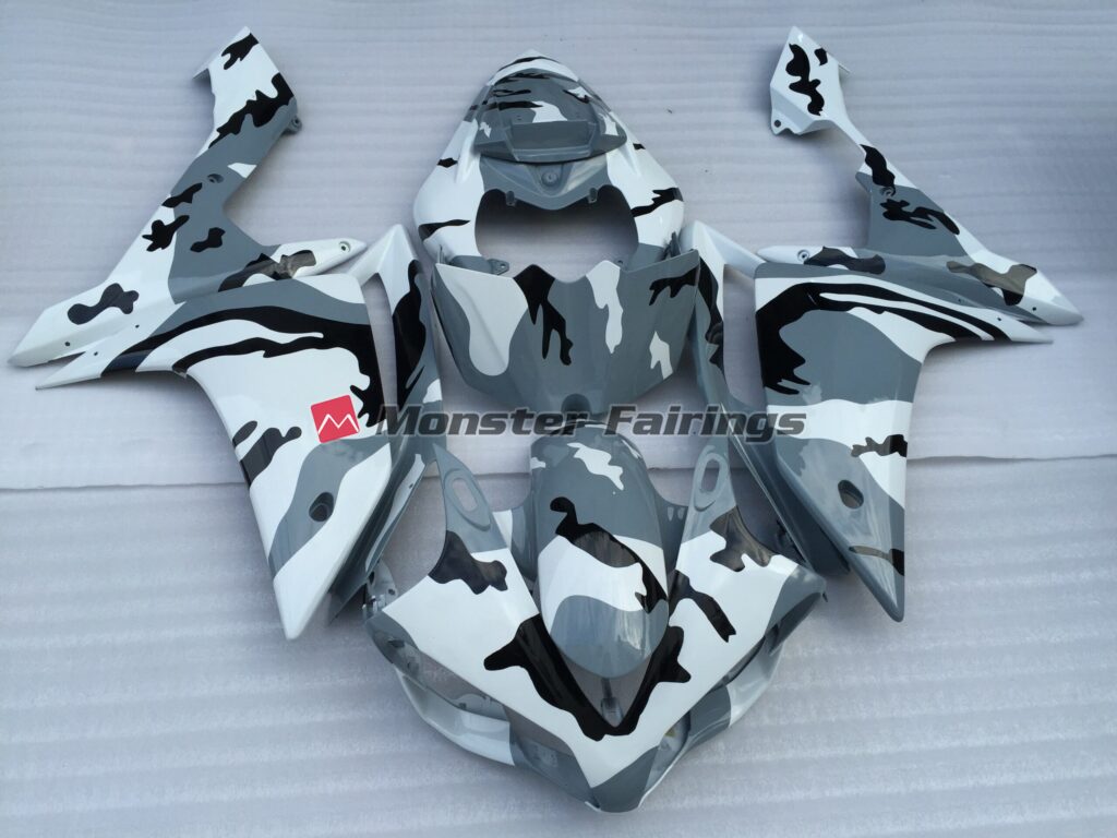 Yamaha R1 2007 - 2008 Snow Camp ABS fairings - custom motorcycle bodywork kit by Monster Fairings