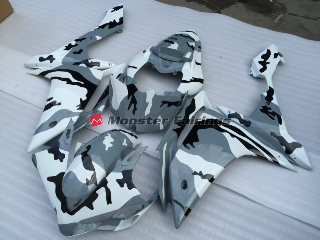 Yamaha R1 custom ABS fairings 2007 - 2008 in Snow Camp - durable replacement kit, Monster Fairings