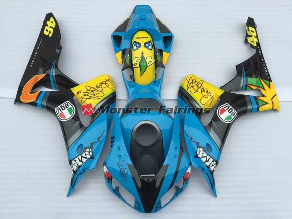 Honda CBR1000RR 2006 - 2007 Blue Shark ABS fairings - custom motorcycle bodywork kit by Monster Fairings