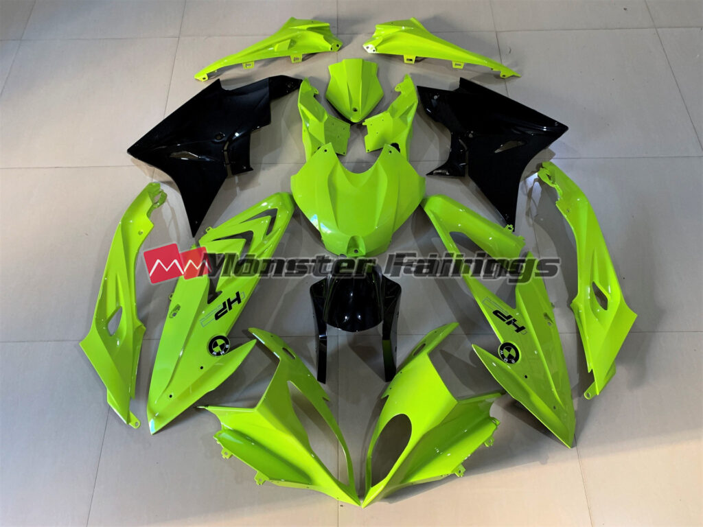 BMW S1000RR 2017 - 2018 High Viz Yellow HP ABS fairings - custom motorcycle bodywork kit by Monster Fairings